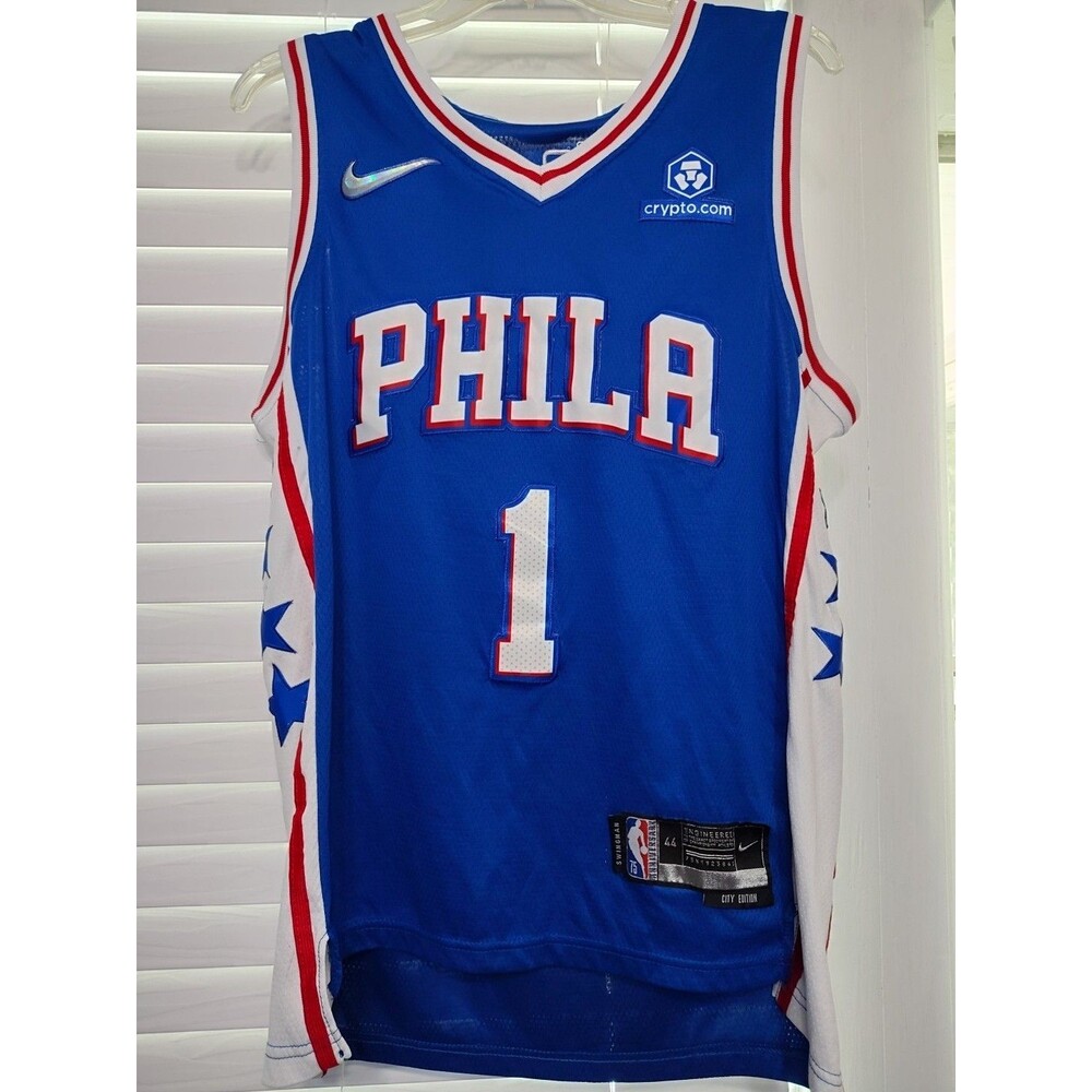 Philadelphia 76ers Jersey Mens S 44 Blue NBA Basketball 75th AnnivHarden Nike #1